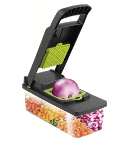 Multi-Purpose Vegetable Chopper with Storage Container.